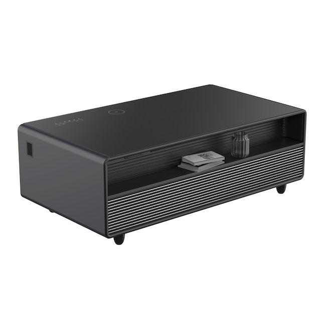 Forno Evoluto 51" Smart Coffee Table – Dual Fridge Drawers, Bluetooth 5.0 Audio, Wireless Charging & RGB Ambient Light - Black, White, Wood (FCTFR7006-51BLK)