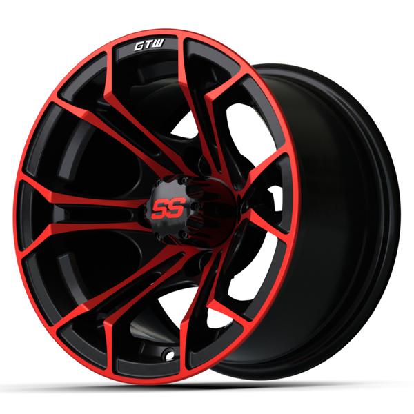 GTW 12" Spyder Black with Red Accents Wheel