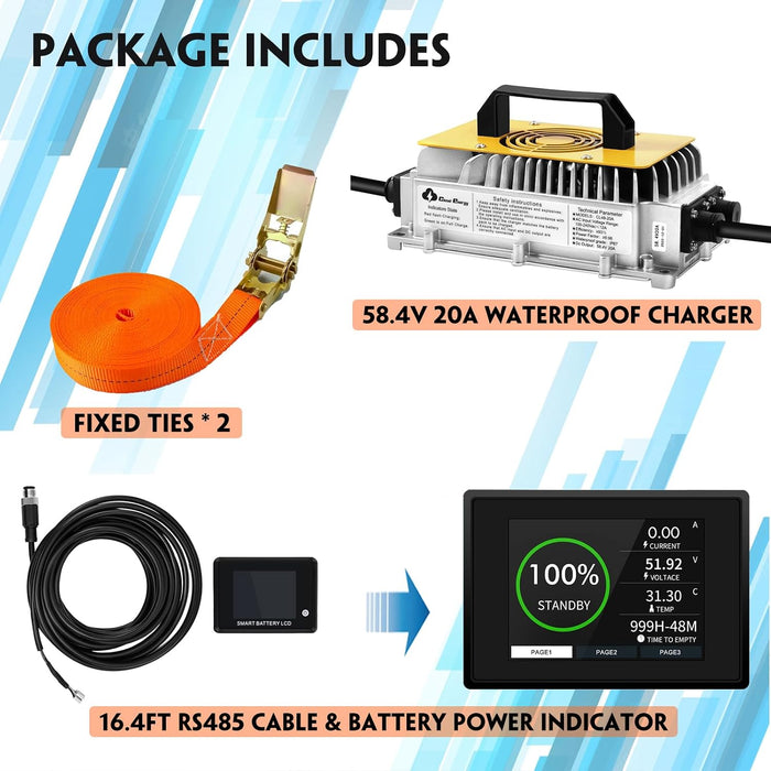 Cloudenergy 48V 105Ah LiFePO4 Deep Cycle Golf Cart Battery