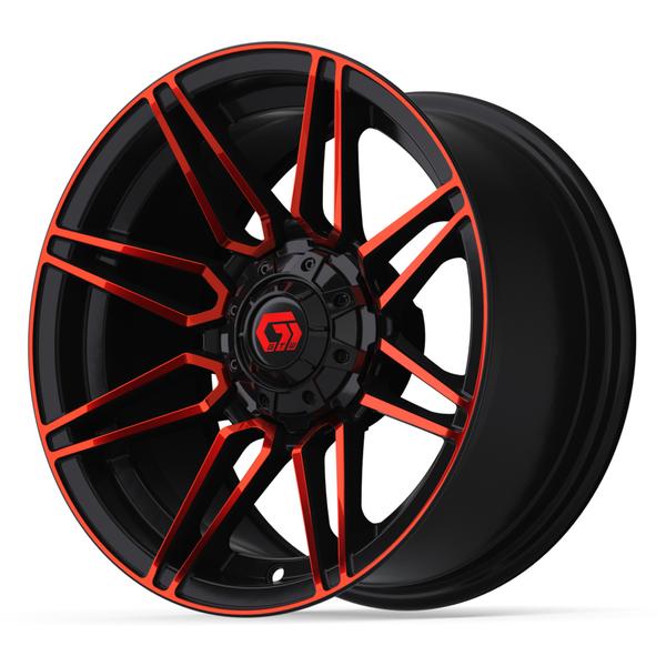 GTW 14" Stealth Gloss Black with Red Face Wheel