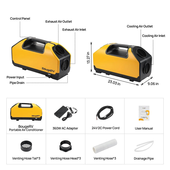 BougeRV 1456Wh LiFePO4 Portable Power Station &Portable Air Conditioner