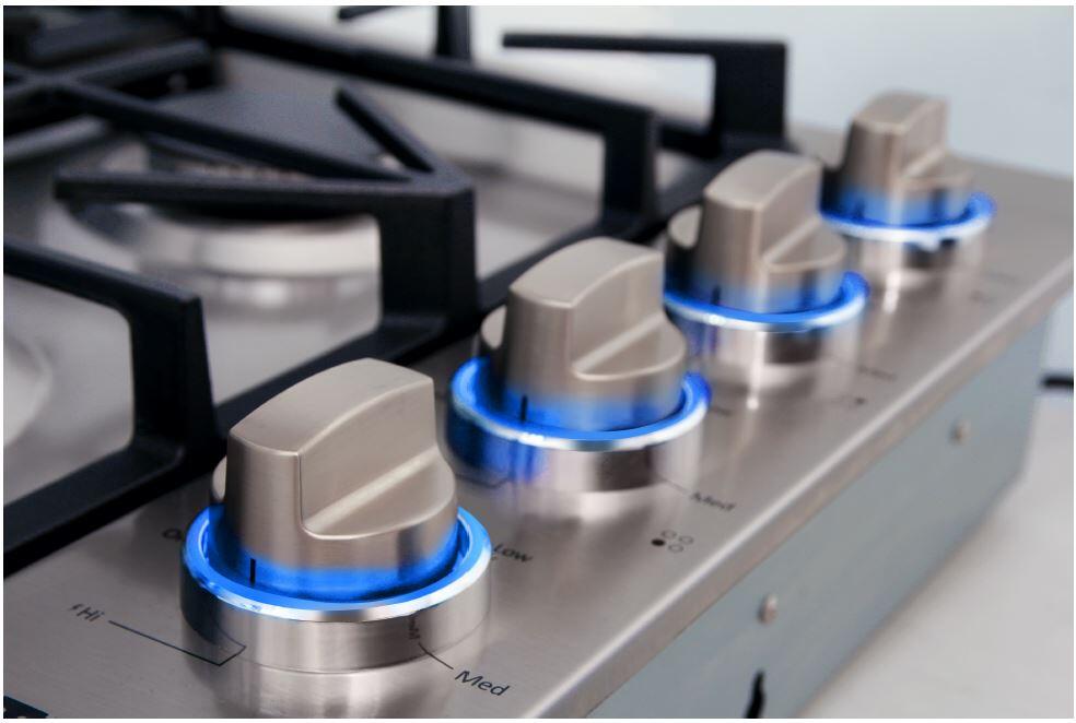 Thor Kitchen 30 in. Drop-in Natural Gas Cooktop With 4 Burners in Stainless Steel - LP Convertible (TGC3001)
