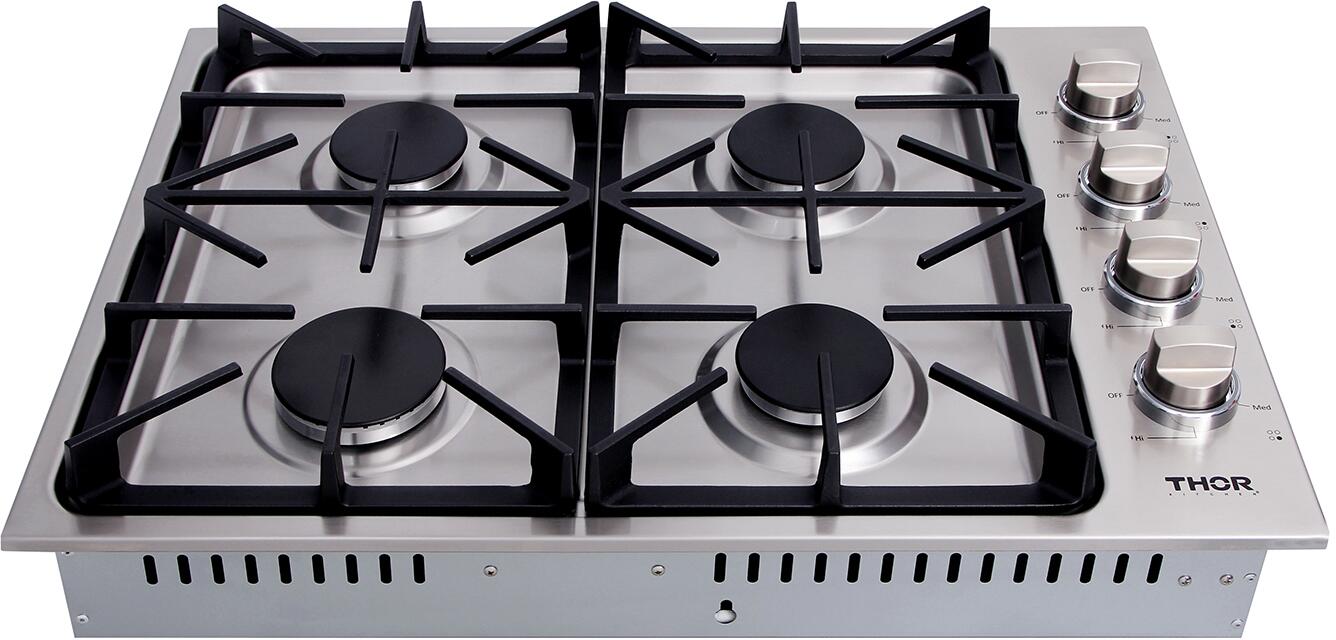 Thor Kitchen 30 in. Drop-in Natural Gas Cooktop With 4 Burners in Stainless Steel - LP Convertible (TGC3001)