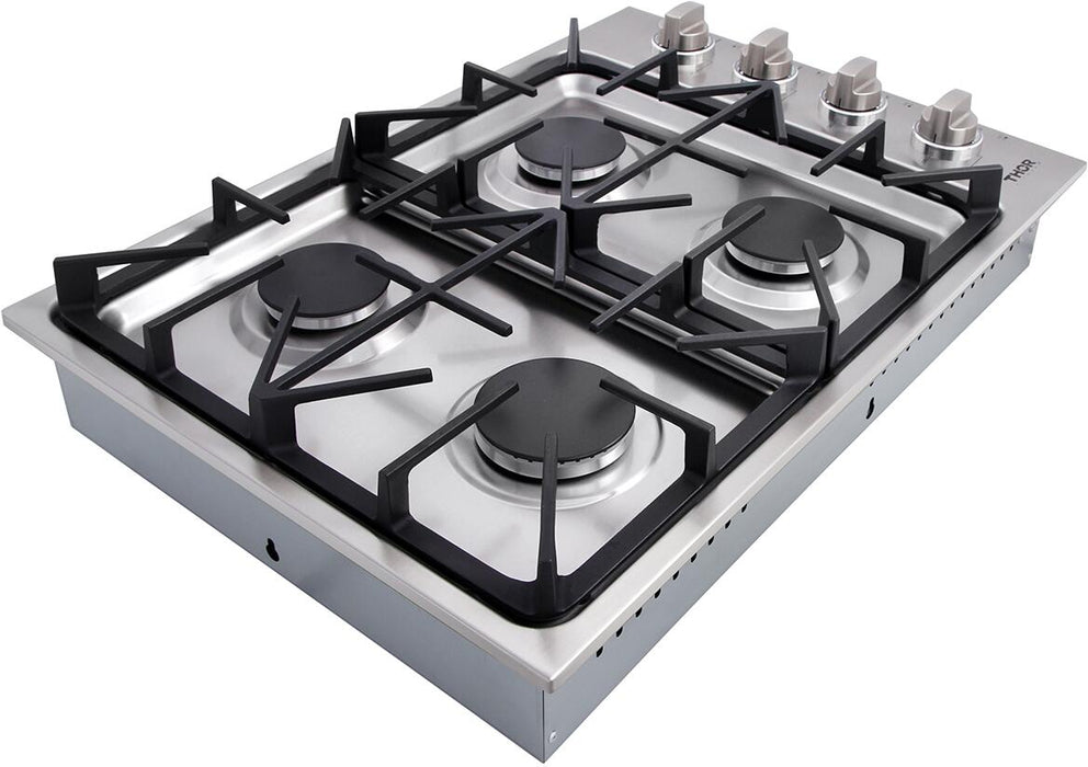 Thor Kitchen 30 in. Drop-in Natural Gas Cooktop With 4 Burners in Stainless Steel - LP Convertible (TGC3001)