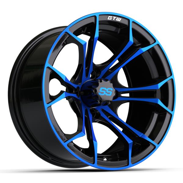 GTW 14" Spyder Black with Blue Accents Wheel