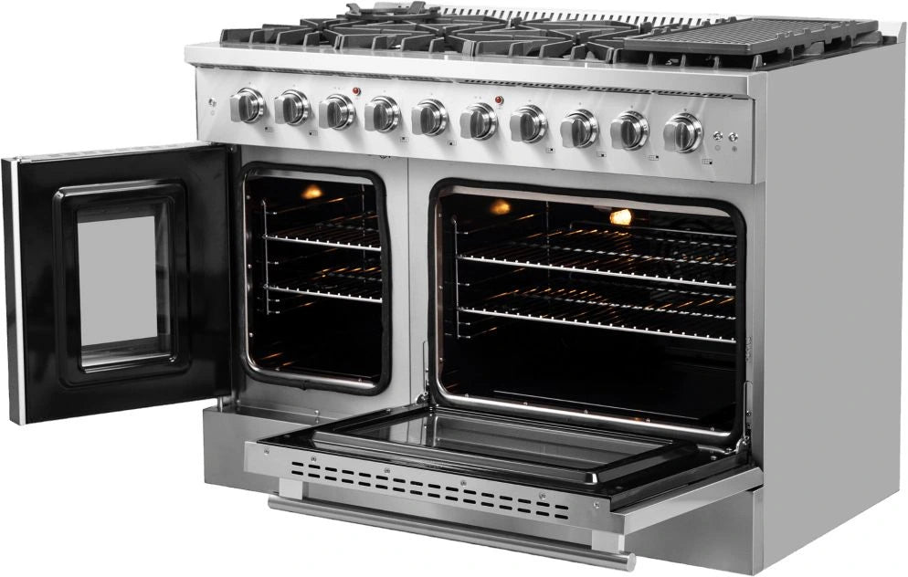 FORNO Galiano 48" Stainless Steel Pro Style Gas Range FRB, FFSGS6444-48