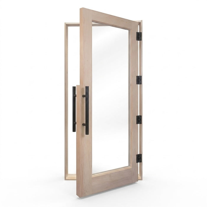 Prosaunas Solid Wood Sauna Door with Insulated Glass - Douglas Fir Sauna Door, Hemlock Jamb, Dual-Pane Insulated Glass