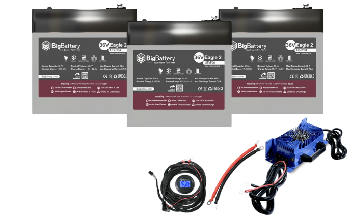 Big Battery 36V EAGLE2 1.63 kWh LiFePO4 Battery with Heater and Comms with Kit Options