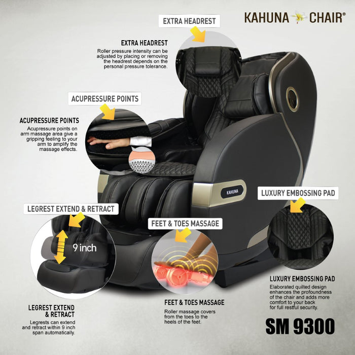 Kahuna Massage Chair Kahuna 4D HSL-track with Infrared heating SM-9300 Grey