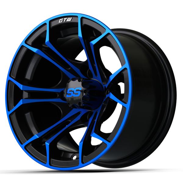 GTW 12" Spyder Black with Blue Accents Wheel