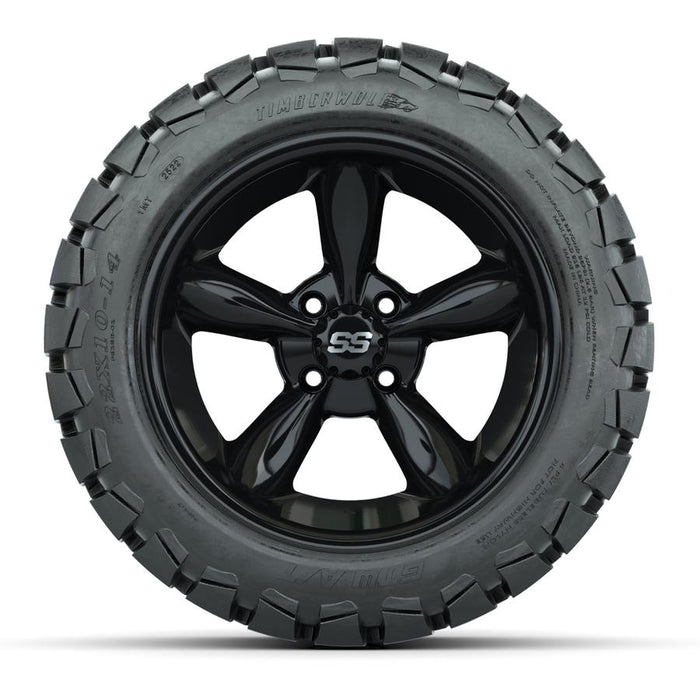 GTW Godfather Wheels 14" with 22x10-14 GTW Timberwolf All-Terrain Tires - Set of 4