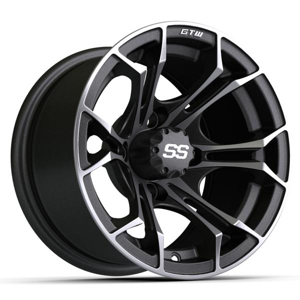 GTW 12" Spyder Matte Gray Wheel with Machined Accents