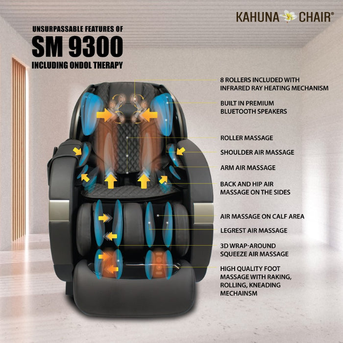 Kahuna Massage Chair Kahuna 4D HSL-track with Infrared heating SM-9300 Grey