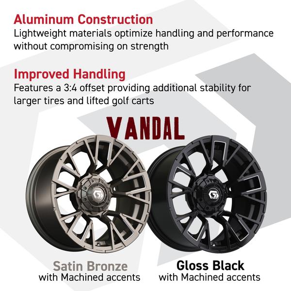GTW 12" Vandal Matte Black with Machined Accents Wheel