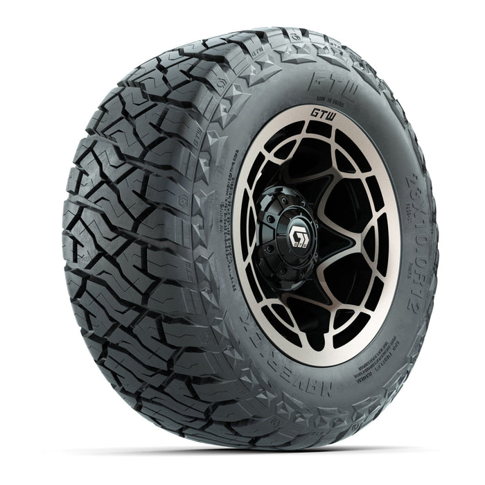 GTW 12' Nexus Wheels Black/Bronze and Maverick 23x10.00-R12 All Terrain Tires Combo Set of 4
