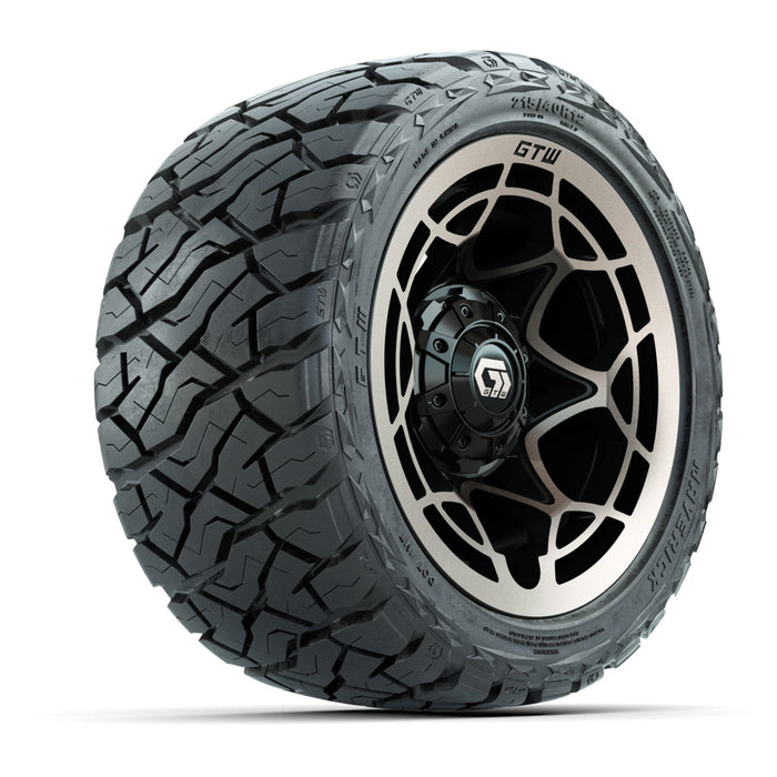 GTW 12' Nexus Wheels Gloss Black/Bronze and Maverick 215/40-R12 Low Profile All Terrain Tires Combo Set of 4