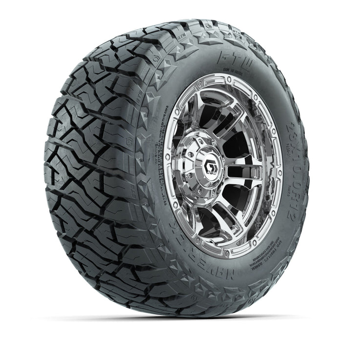 GTW 12' Shogun Wheels Chrome and Maverick Low Profile & All Terrain Tires Combo Set of 4