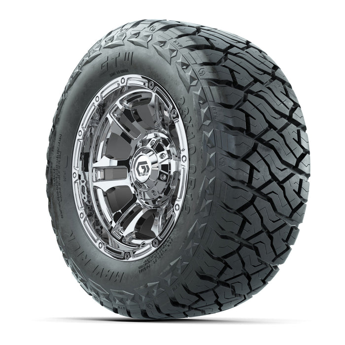 GTW 12' Shogun Wheels Chrome and Maverick Low Profile & All Terrain Tires Combo Set of 4