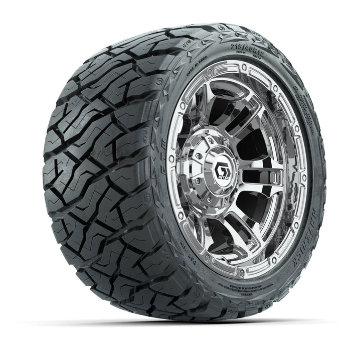GTW 12' Shogun Wheels Chrome and Maverick Low Profile & All Terrain Tires Combo Set of 4