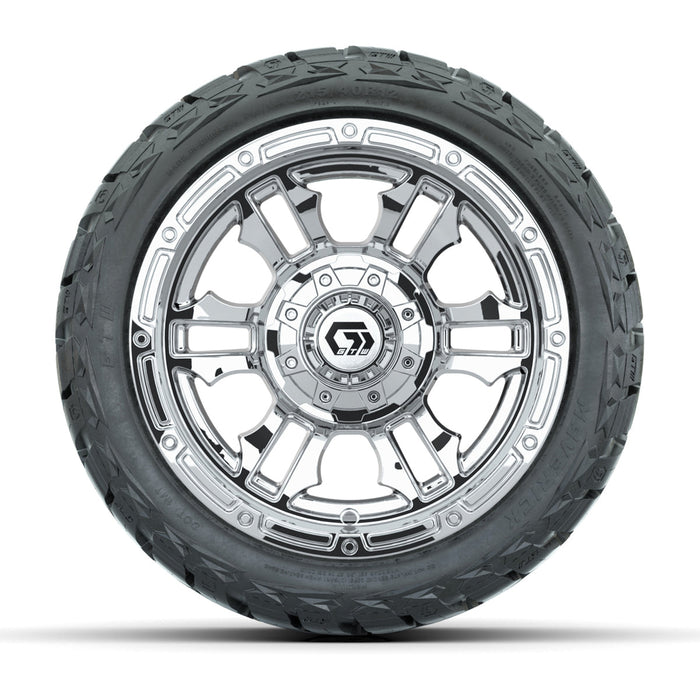 GTW 12' Shogun Wheels Chrome and Maverick Low Profile & All Terrain Tires Combo Set of 4