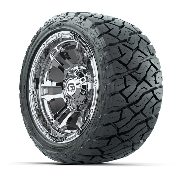 GTW 12' Shogun Wheels Chrome and Maverick Low Profile & All Terrain Tires Combo Set of 4