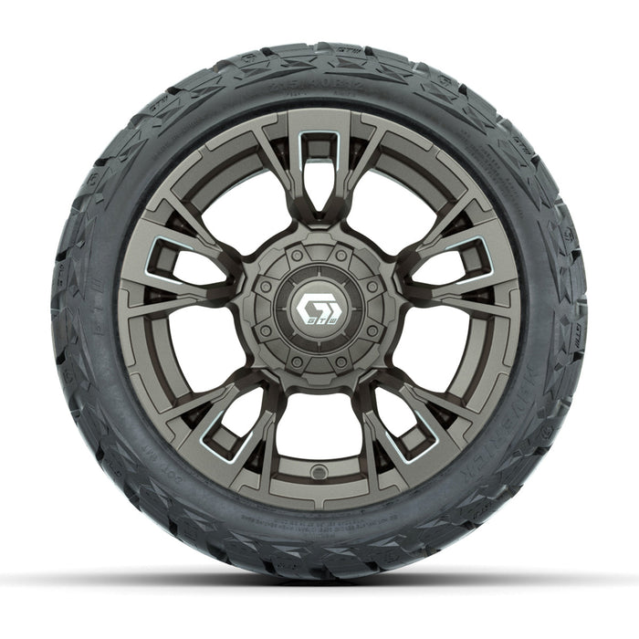 GTW 12' Vandal Wheels Satin Machined Bronze and Maverick Low Profile & All Terrain Tires Combo Set of 4