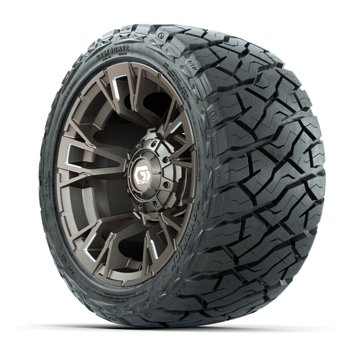 GTW 12' Vandal Wheels Satin Machined Bronze and Maverick Low Profile & All Terrain Tires Combo Set of 4