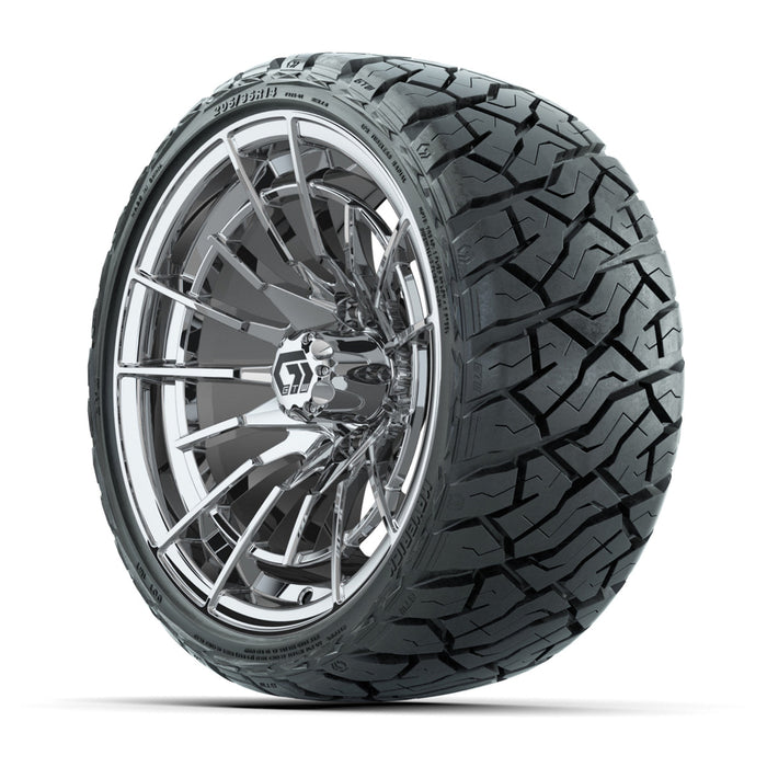 GTW 14' Boost Wheels Chrome and Maverick Low Profile & All Terrain Tires Combo Set of 4