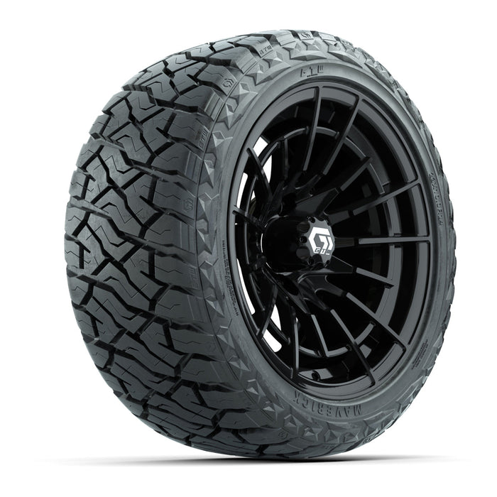 GTW 14' Boost Wheels Gloss Black and Maverick Low Profile & All Terrain Tires Combo Set of 4