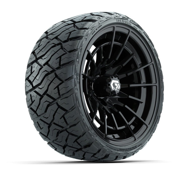 GTW 14' Boost Wheels Gloss Black and Maverick Low Profile & All Terrain Tires Combo Set of 4