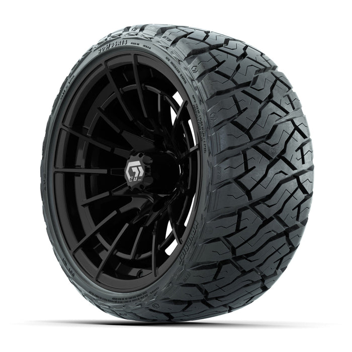 GTW 14' Boost Wheels Gloss Black and Maverick Low Profile & All Terrain Tires Combo Set of 4