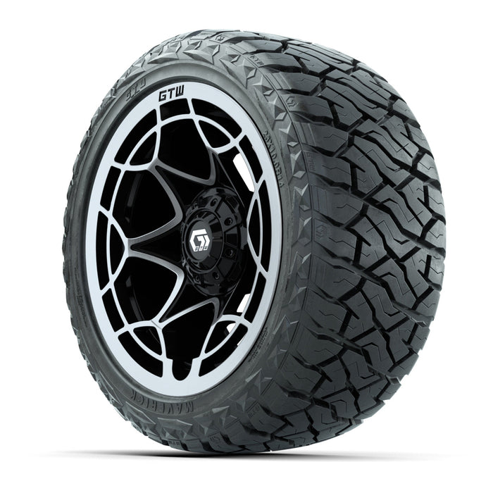 GTW 14' Nexus Wheels Gloss Black and Maverick 23x10.00-R14 All Terrain Tires Set of 4