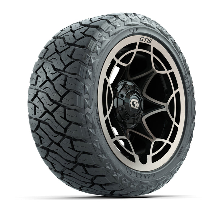 GTW 14' Nexus Wheels Gloss Black/Satin Bronze and Maverick 23x10.00-R14 All Terrain Tires Set of 4