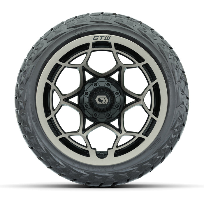 GTW 14' Nexus Wheels Gloss Black/Satin Bronze and Maverick 23x10.00-R14 All Terrain Tires Set of 4