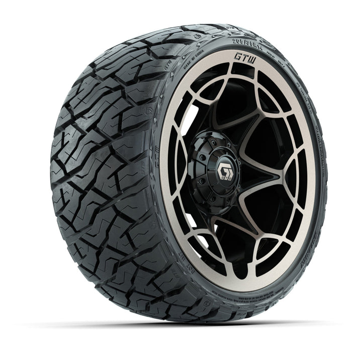 GTW 14' Nexus Wheels Gloss Black/Bronze and Maverick 205/35-R14 Low Profile All Terrain Tires Set of 4