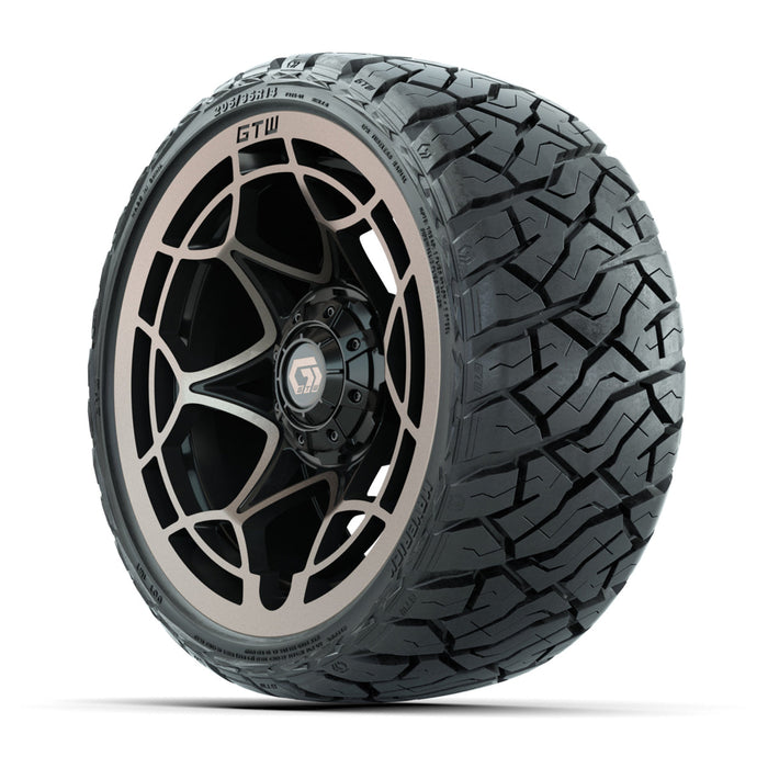 GTW 14' Nexus Wheels Gloss Black/Bronze and Maverick 205/35-R14 Low Profile All Terrain Tires Set of 4