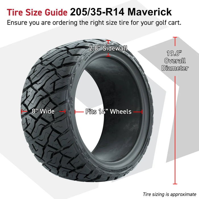 GTW 14' Specter Wheels Chrome and Maverick Low Profile & All Terrain Tires Combo Set of 4