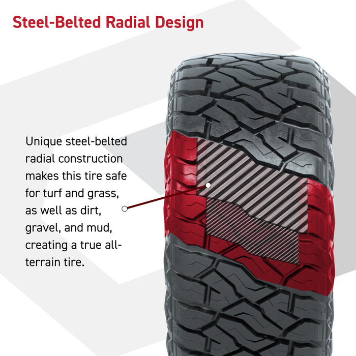 GTW 14' Stealth Wheels Gloss Black/Red and Maverick Low Profile & All Terrain Tires Combo Set of 4