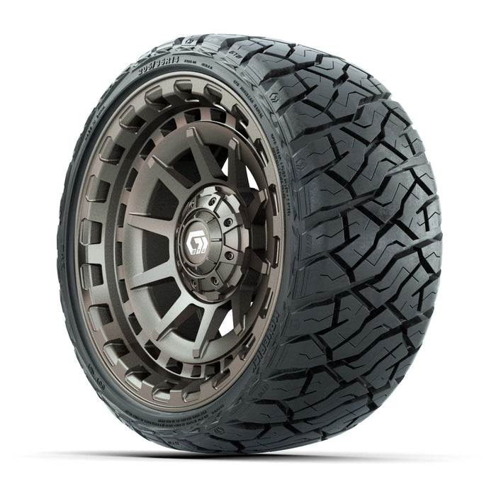 GTW 14' Barricade Wheels Satin Bronze and Maverick Low Profile & All Terrain Tires Combo Set of 4