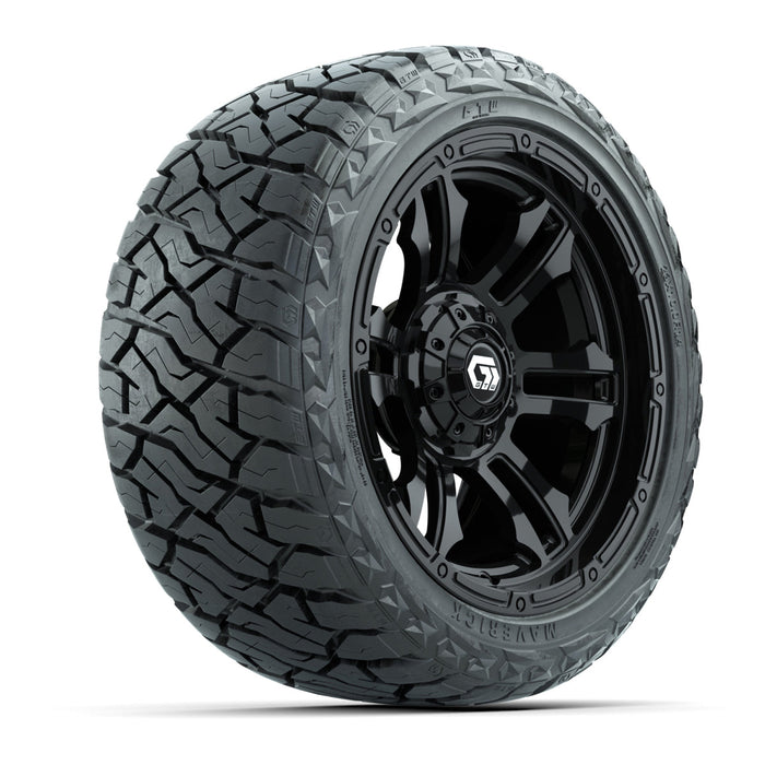 GTW 14' Shogun Wheels Gloss Black and Maverick Low Profile & All Terrain Tires Combo Set of 4