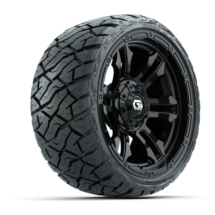 GTW 14' Shogun Wheels Gloss Black and Maverick Low Profile & All Terrain Tires Combo Set of 4