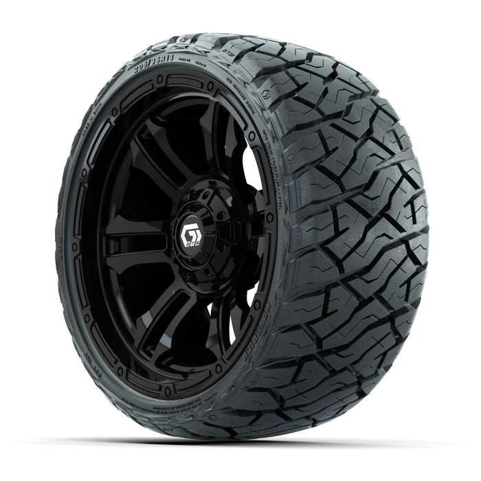 GTW 14' Shogun Wheels Gloss Black and Maverick Low Profile & All Terrain Tires Combo Set of 4