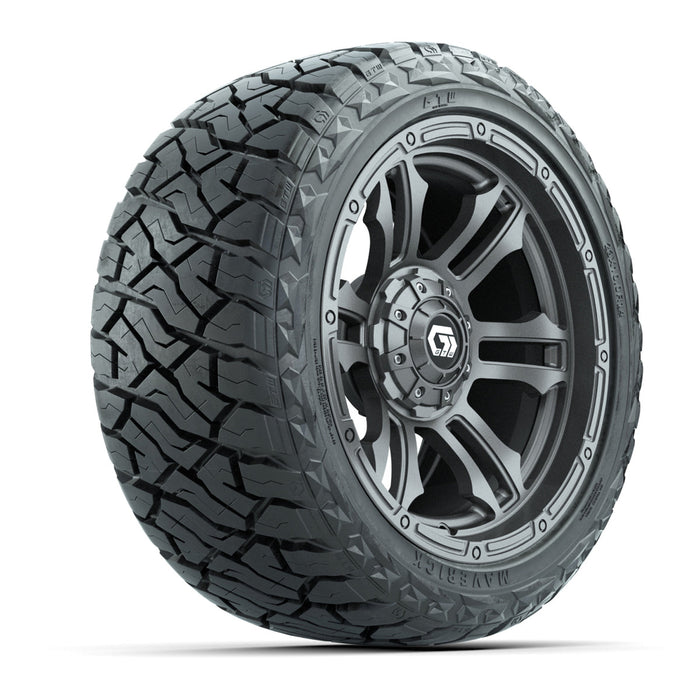 GTW 14' Shogun Wheels Gloss Gunmetal and Maverick Low Profile & All Terrain Tires Combo Set of 4