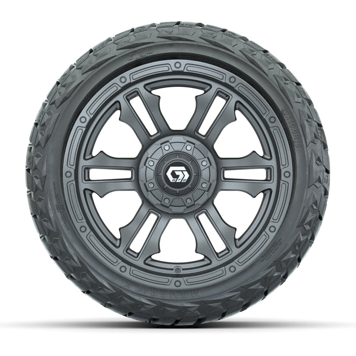 GTW 14' Shogun Wheels Gloss Gunmetal and Maverick Low Profile & All Terrain Tires Combo Set of 4