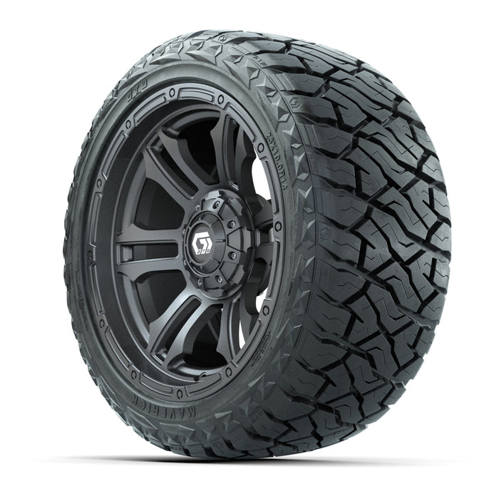 GTW 14' Shogun Wheels Gloss Gunmetal and Maverick Low Profile & All Terrain Tires Combo Set of 4
