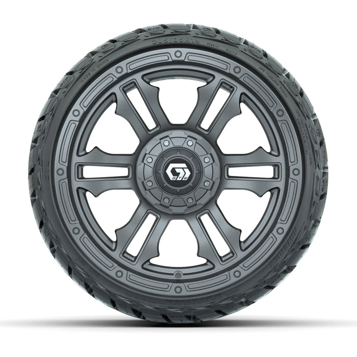 GTW 14' Shogun Wheels Gloss Gunmetal and Maverick Low Profile & All Terrain Tires Combo Set of 4