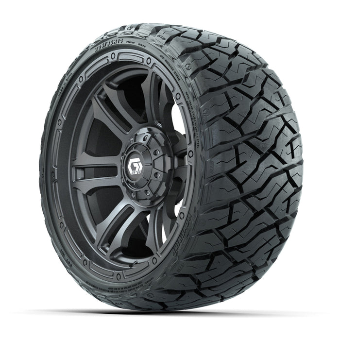 GTW 14' Shogun Wheels Gloss Gunmetal and Maverick Low Profile & All Terrain Tires Combo Set of 4