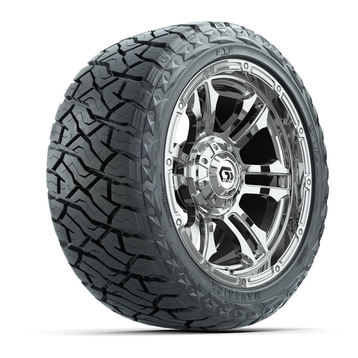GTW 14' Shogun Wheels Chrome and Maverick Low Profile & All Terrain Tires Combo Set of 4