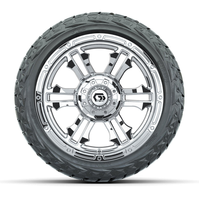 GTW 14' Shogun Wheels Chrome and Maverick Low Profile & All Terrain Tires Combo Set of 4