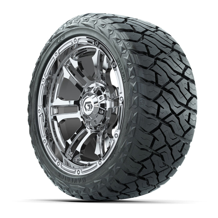 GTW 14' Shogun Wheels Chrome and Maverick Low Profile & All Terrain Tires Combo Set of 4